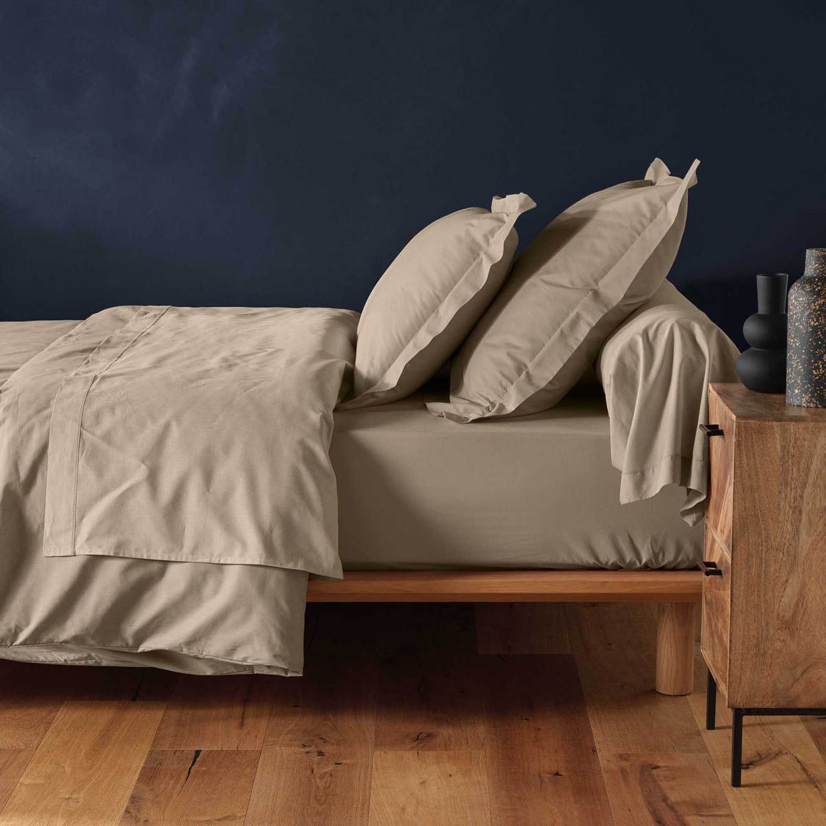 Drap Housse "lina" 180x200cm Sable
