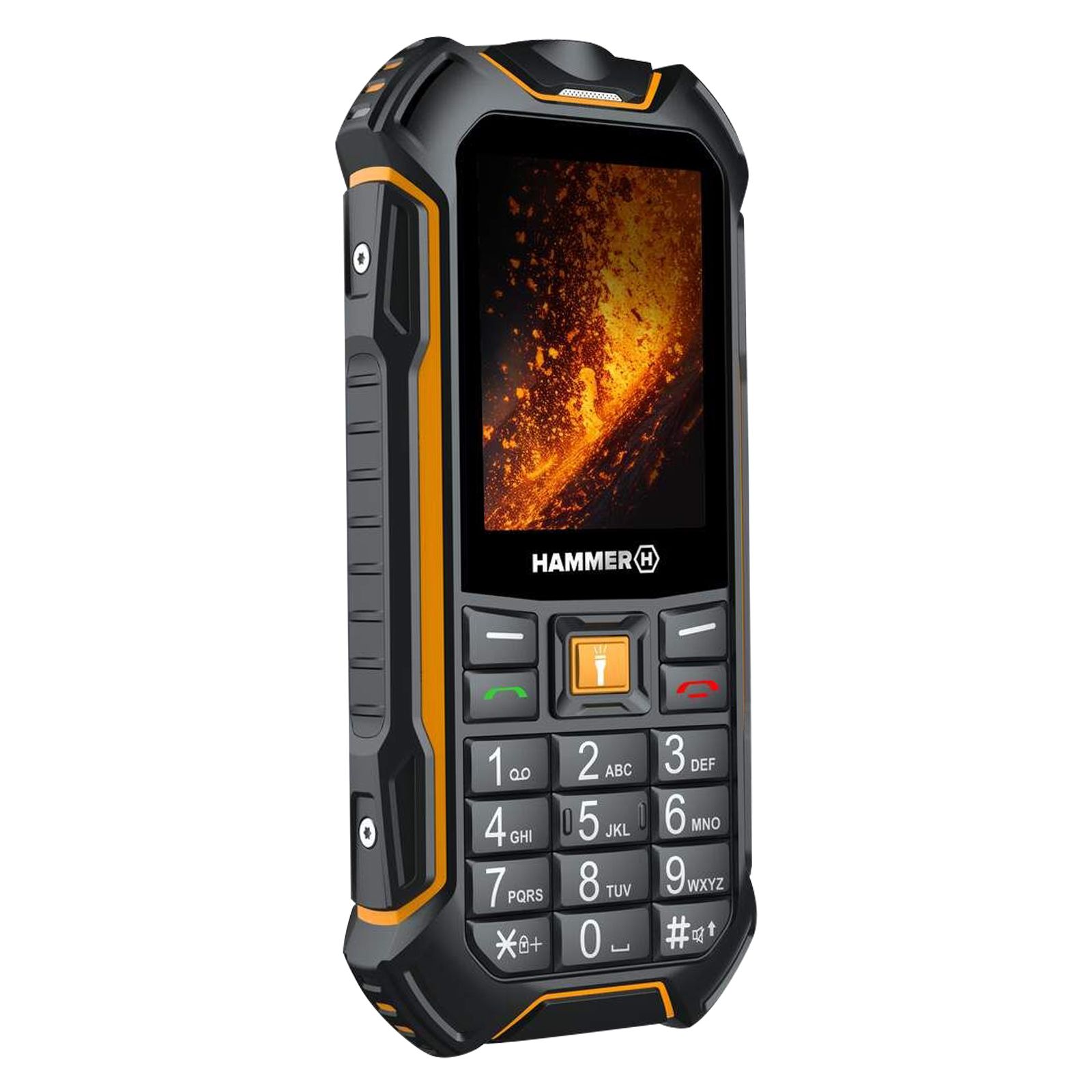 Téléphone Portable Renforcé Batterie 3500mah Étanche Ip68 Bouton Sos Noir / Orange Hammer