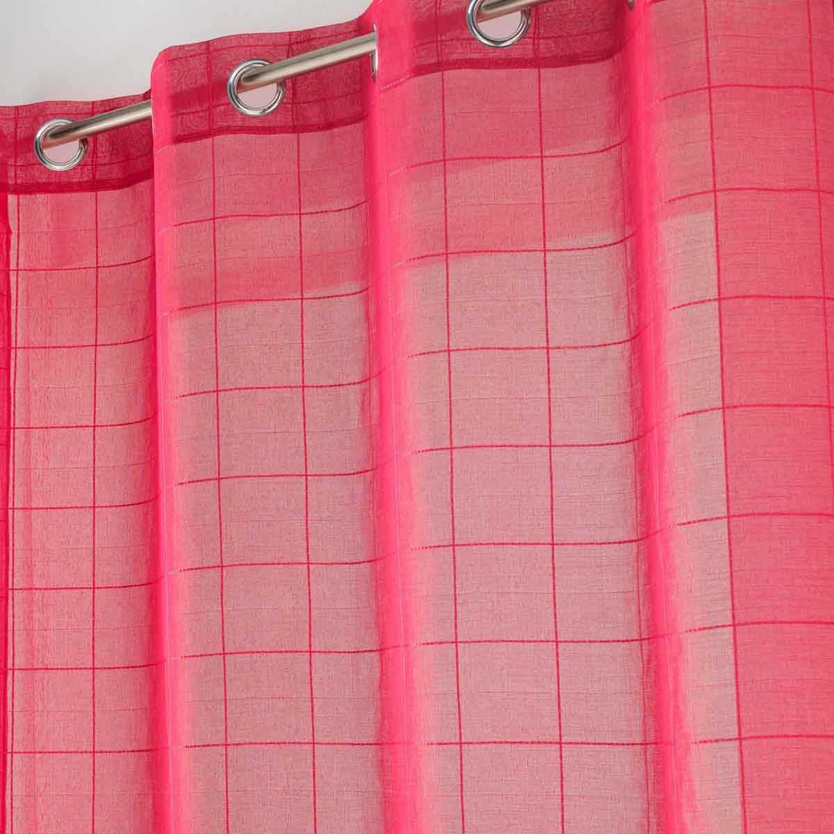 Rideau Voilage À Œillets "eulalie" 140x240cm Rouge