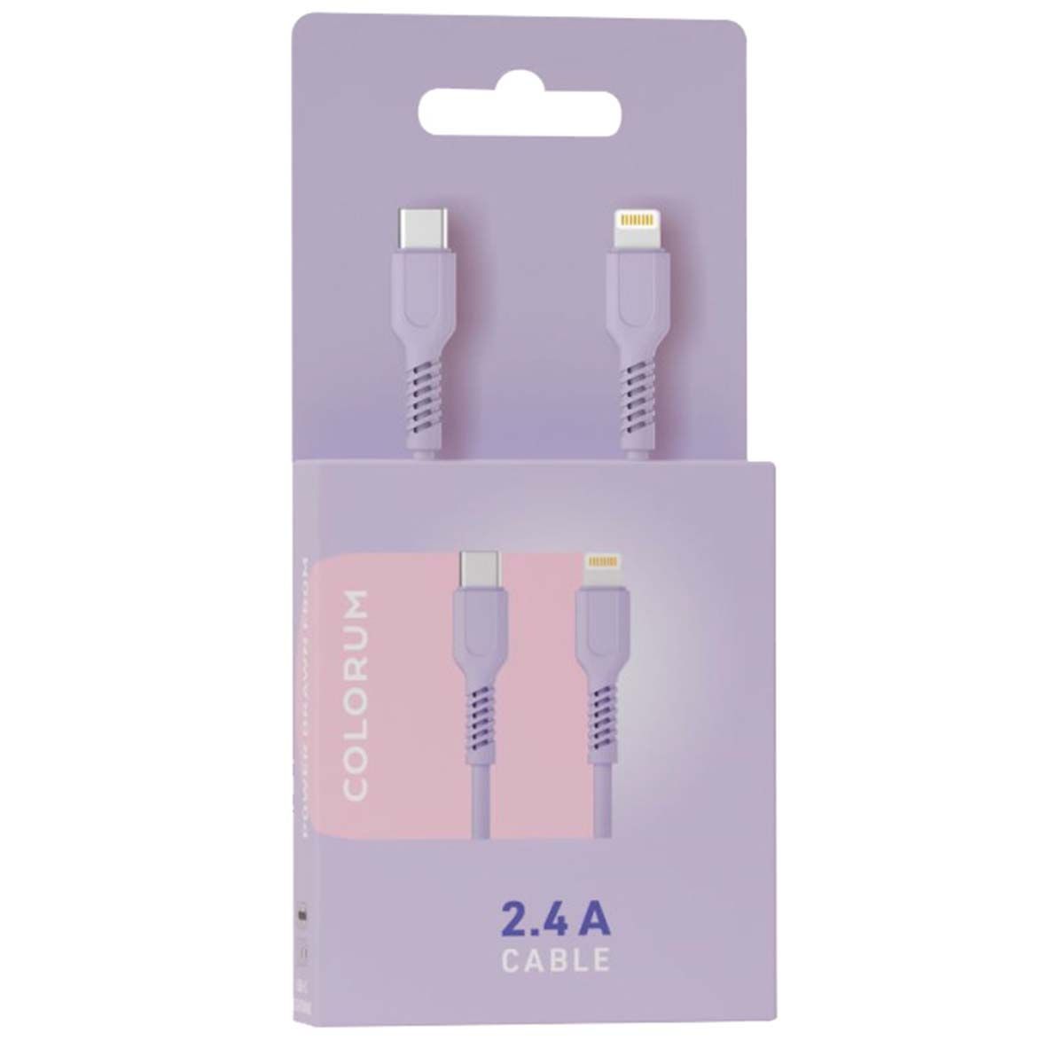 Câble De Charge 2.4a Et Synchro Usb-c Vers Lightning 27w 1,8m Violet Forever