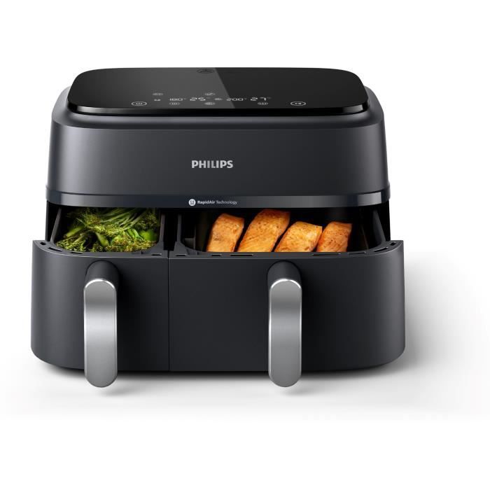Friteuse Sans Huile - Airfryer Na351/00 - Double Cuve 9l - 8 Programmes De Cuisson - 2750w