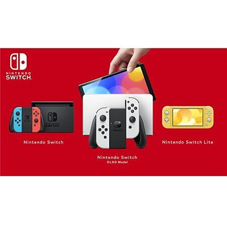Console Nintendo Switch (modèle OLED) avec manettes Joy-Con bleu néon / rouge néon (SWITCH)