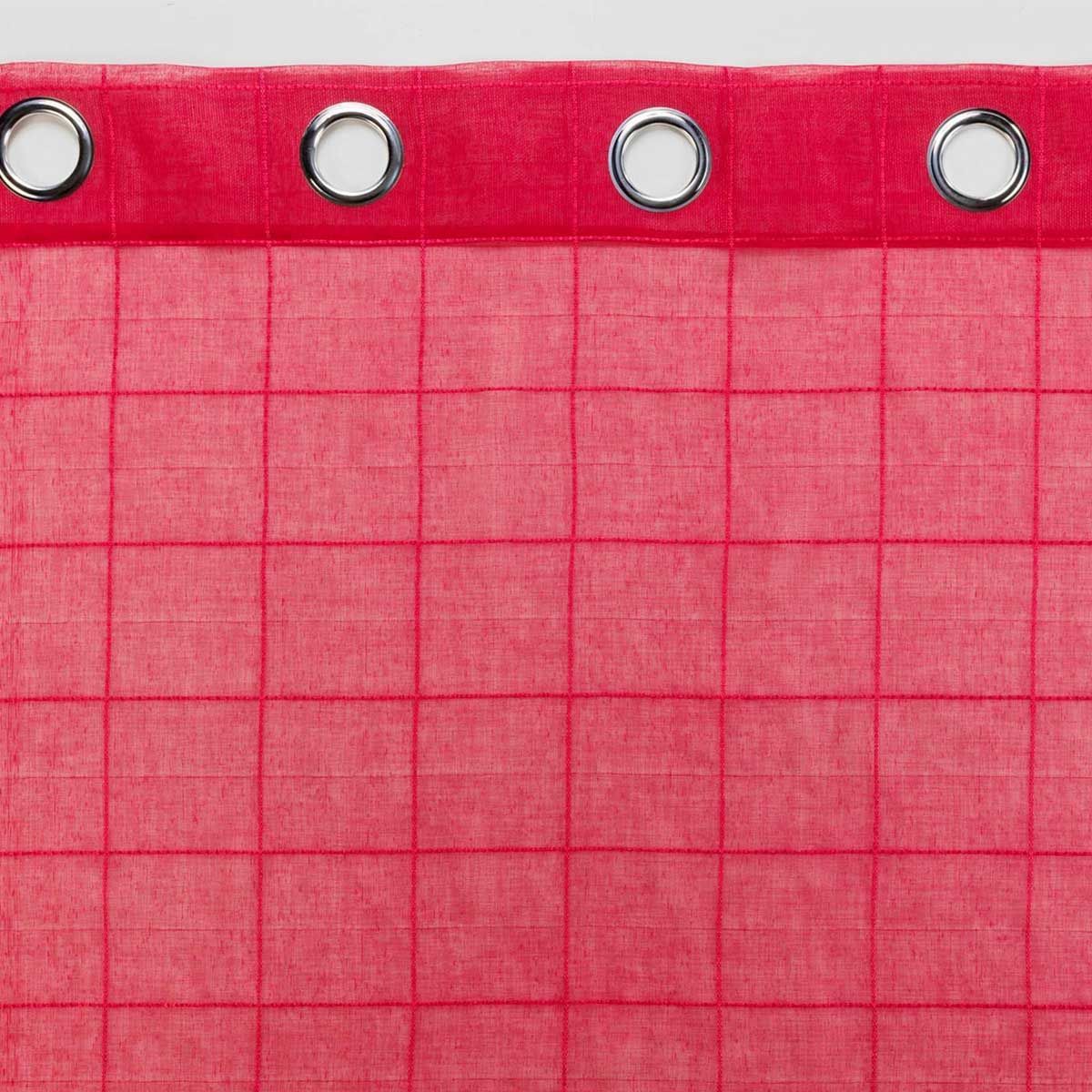 Rideau Voilage À Œillets "eulalie" 140x240cm Rouge