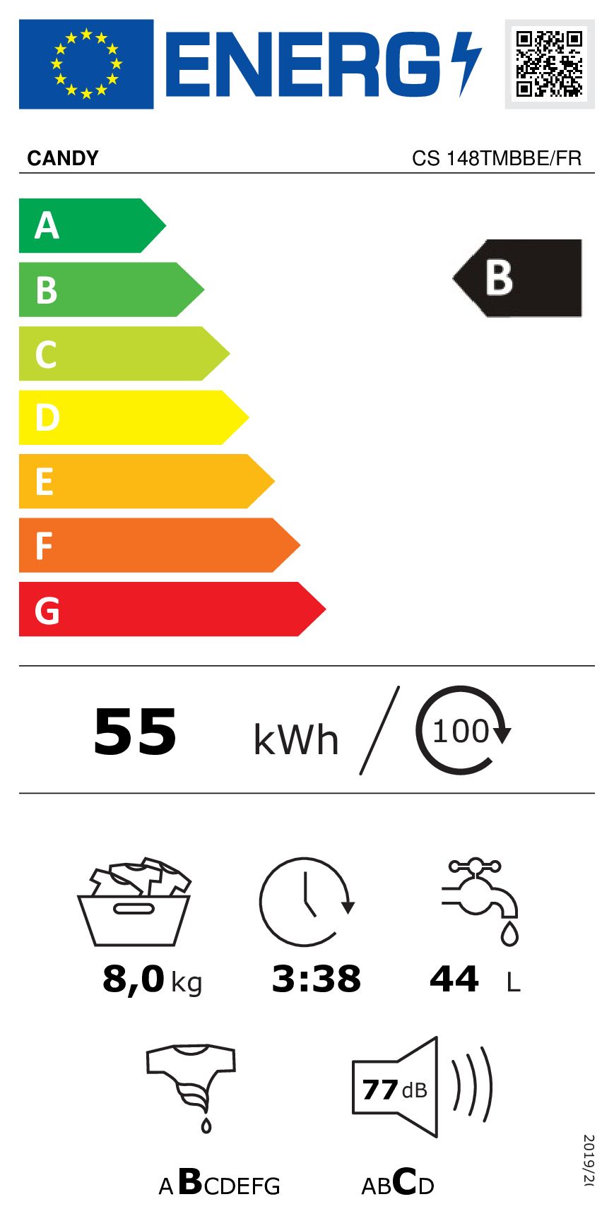 Lave-linge Frontal Candy Cs148tmbbe-fr