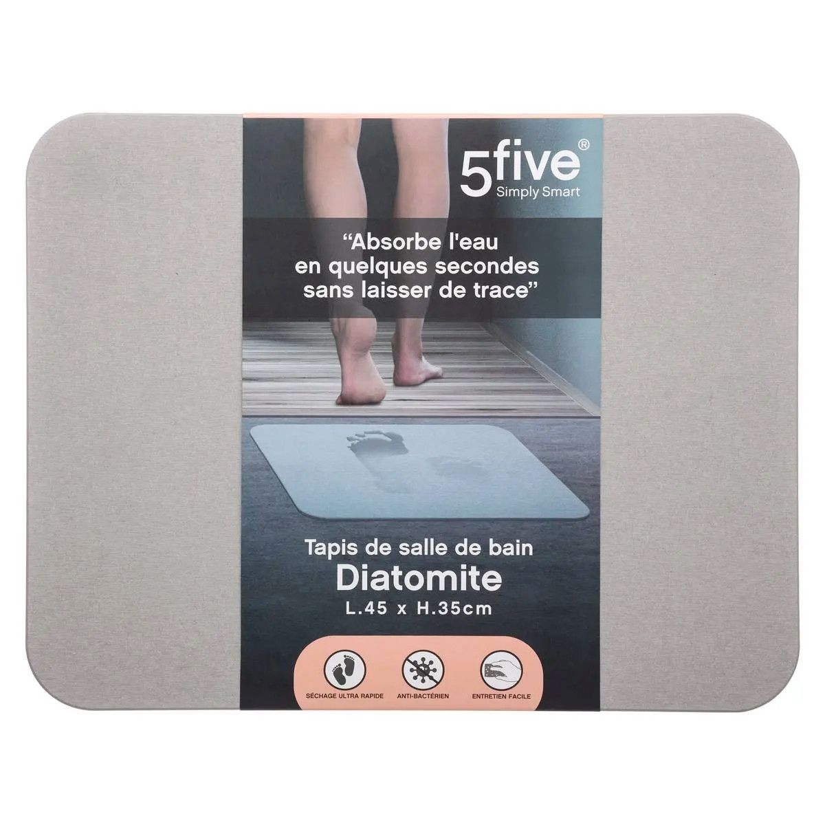 Tapis De Salle De Bain "diatomite" 35x45cm Gris
