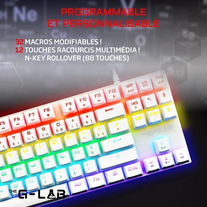 Clavier Gamer - Keyz Mercury Tkl - Mécanique (switch Rouge) - Rainbow - Filaire - Azerty - Noir