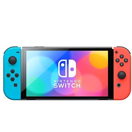 Console Nintendo Switch (modèle OLED) avec manettes Joy-Con bleu néon / rouge néon (SWITCH)
