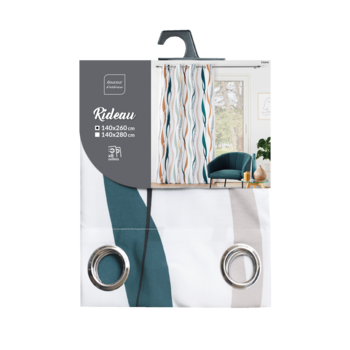 Rideau A Oeillets 140 X 260 Cm Polyester Imprime Lisana