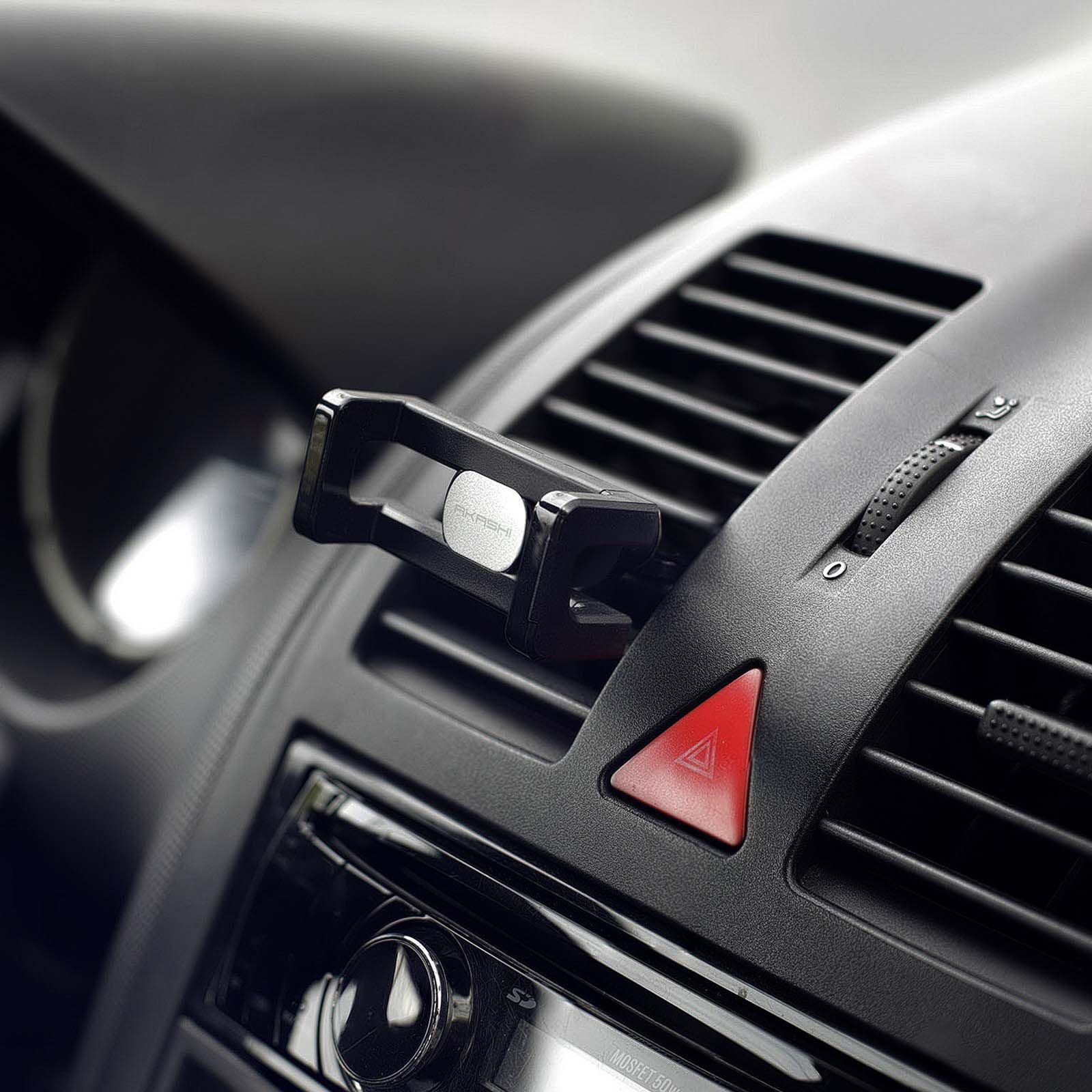 Support Voiture Grille D'aération Rotatif 360° Fonction Stand Vidéo Akashi Noir