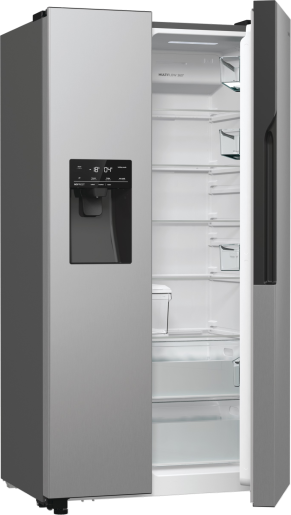Réfrigérateur américain – 566 L – Inox – NoFrost – Distributeur eau & glaçons