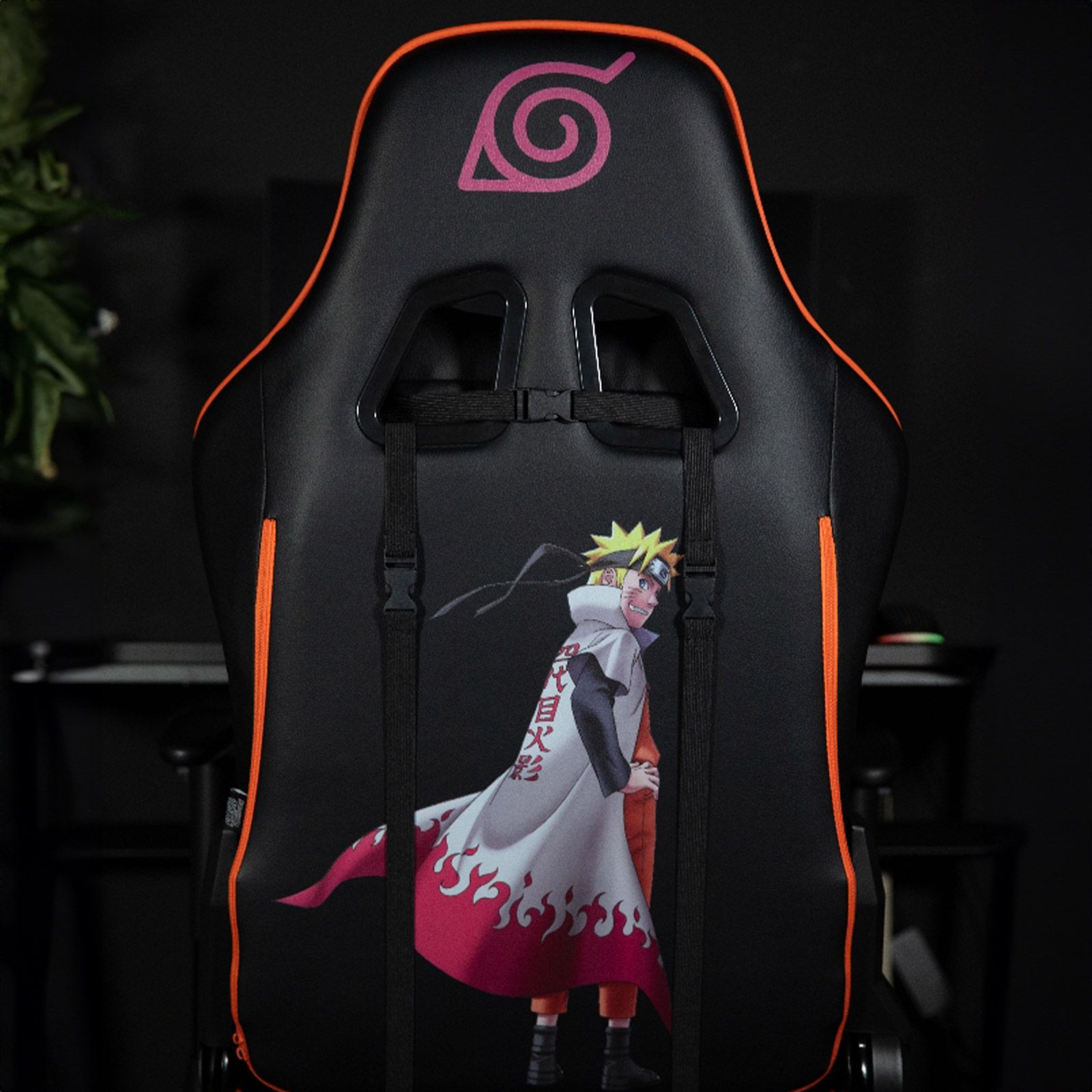Konix Naruto Premium Gaming Chair Siège De Jeu Sur Pc Siège Rembourré Noir, Orange