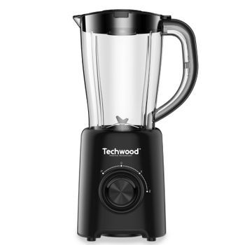 Blender Techwood TBL-786, 500W, 1,5 L, 2 Vitesses, Lame en Acier, Noir