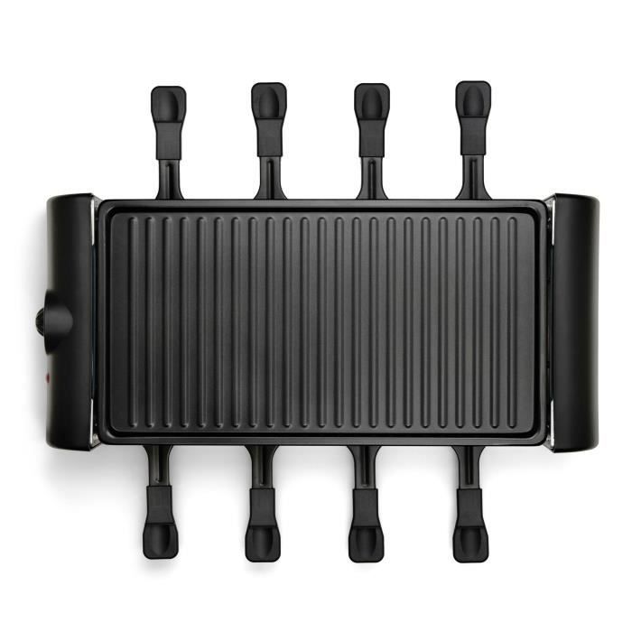 Appareil A Raclette 8 Personnes - Doc312 - 1300w - 8 Personnes - Plateau Grill Amovible Antiadhésif - Thermostat Ajustab