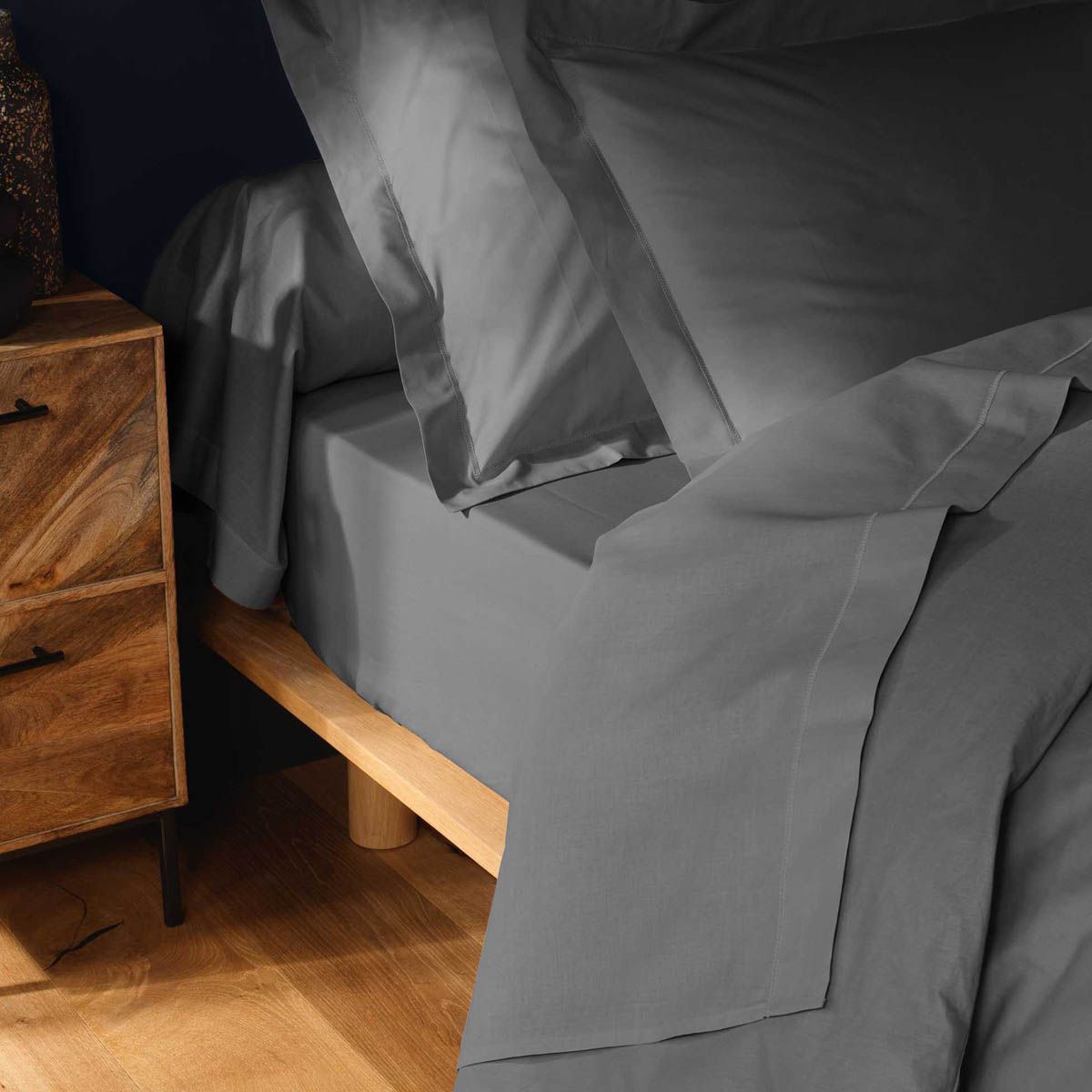Drap Housse "lina" 180x200cm Anthracite