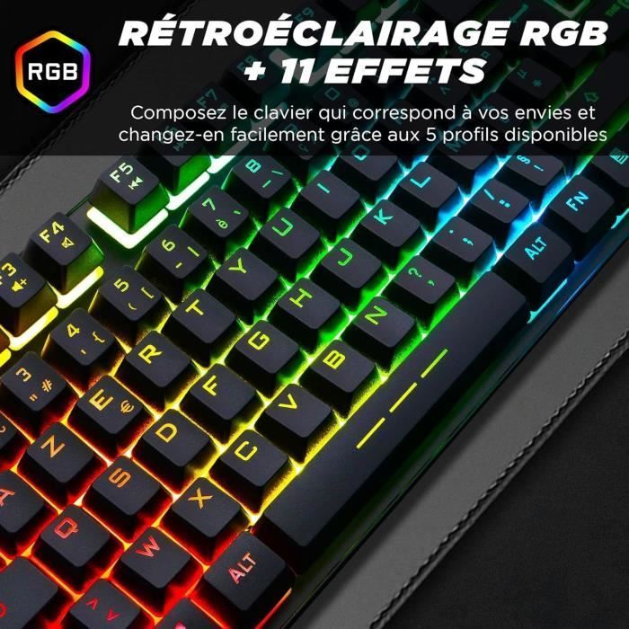 Clavier Gamer - Keyz Caesium Tkl - Rgb - Filaire - Azerty - Noir