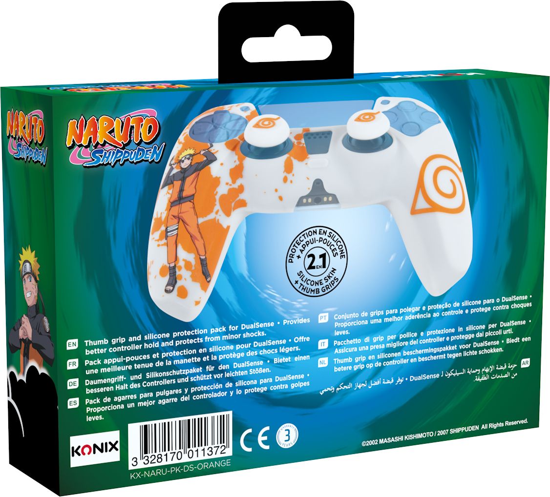 Kit De Protection En Silicone Pour Manette Kxlicences Dualsense Naruto Blanc