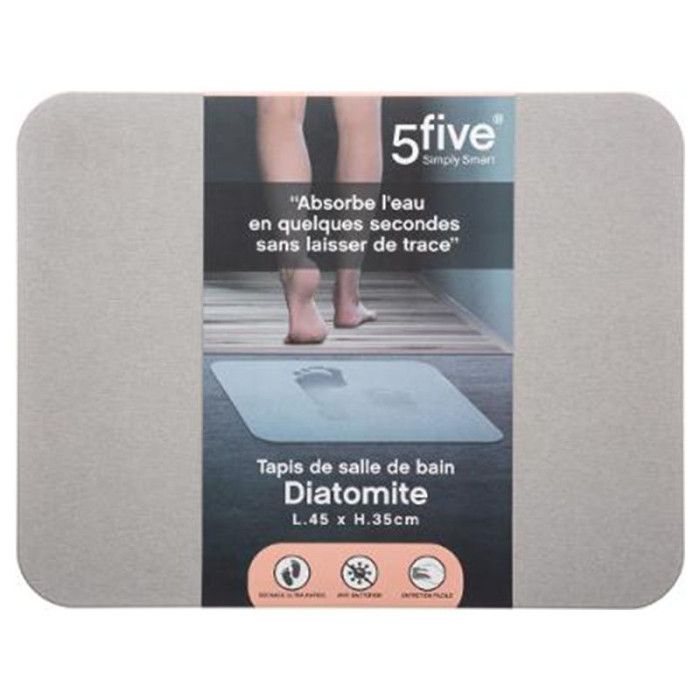 Tapis De Salle De Bain "diatomite" 35x45cm Gris