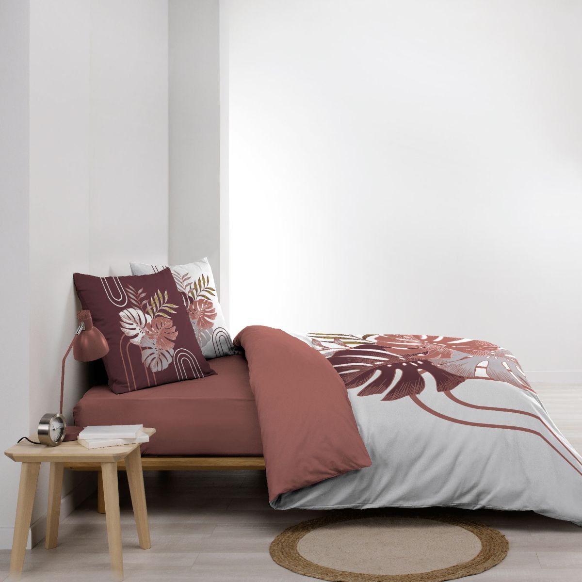 Parure De Lit 3 Pièces "astria" 240x220cm Rose