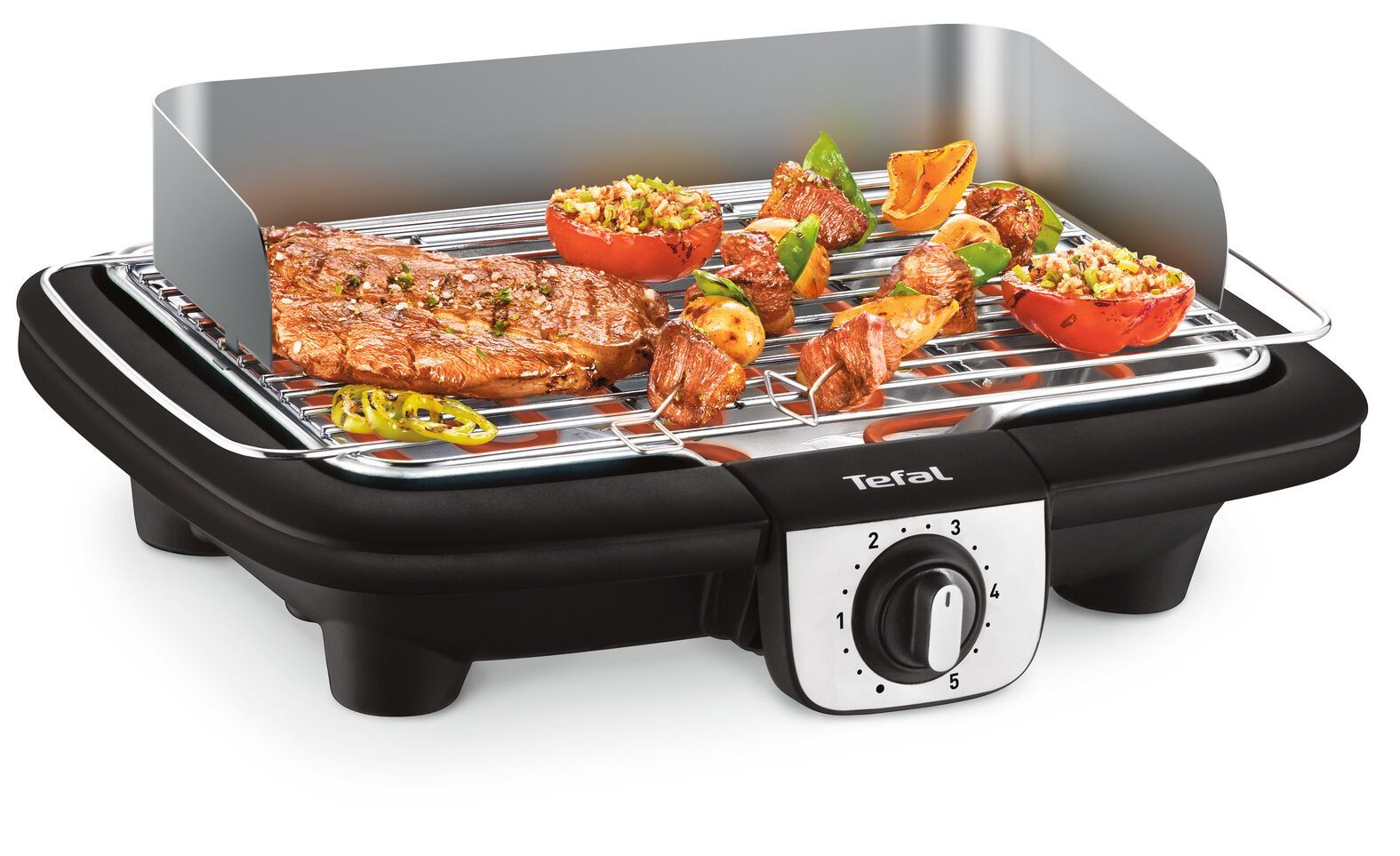 Barbecue Electrique Table Horizontal Tefal Acier Noir 34.9 X 46.6 X 10.6 Cm