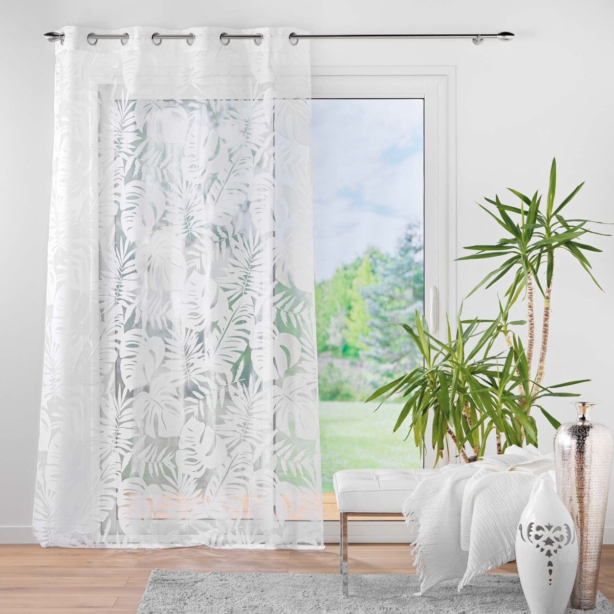 Rideau Voilage À Œillets "magnolia" 140x240cm Blanc