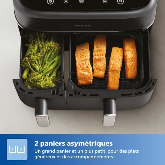 Friteuse Sans Huile - Airfryer Na351/00 - Double Cuve 9l - 8 Programmes De Cuisson - 2750w
