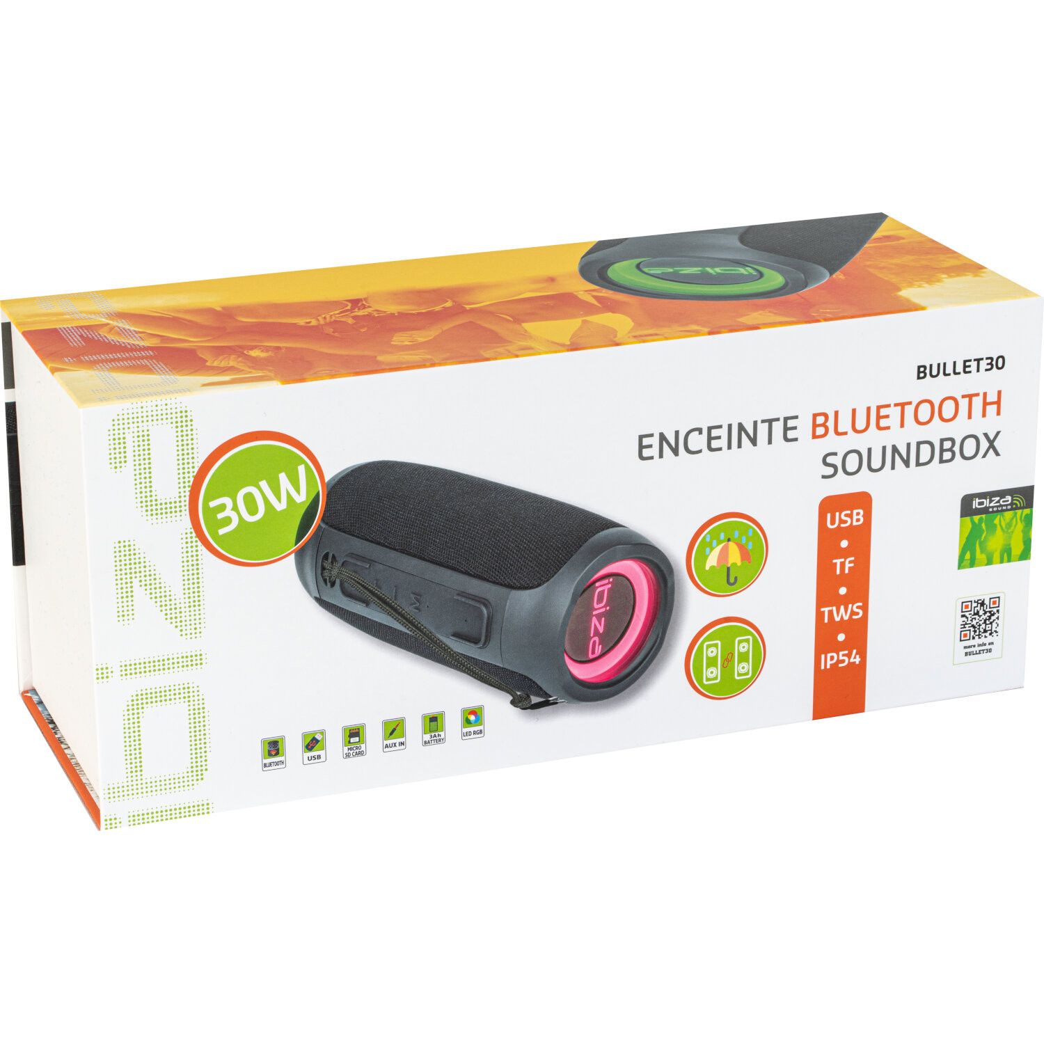 Ibiza Bt - Enceinte Sans Fil Bluetooth - Noir