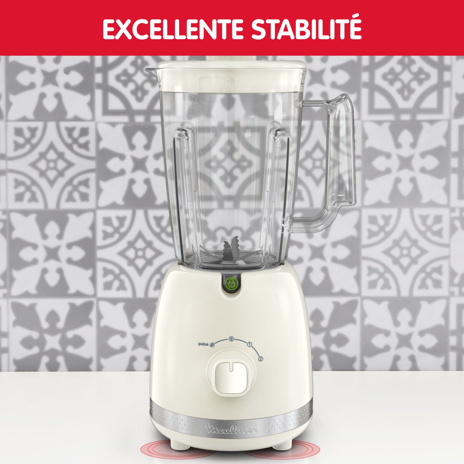 Blender Soleil 6 Lames, 2 Vitesses Ivoire LM355A10 MOULINEX