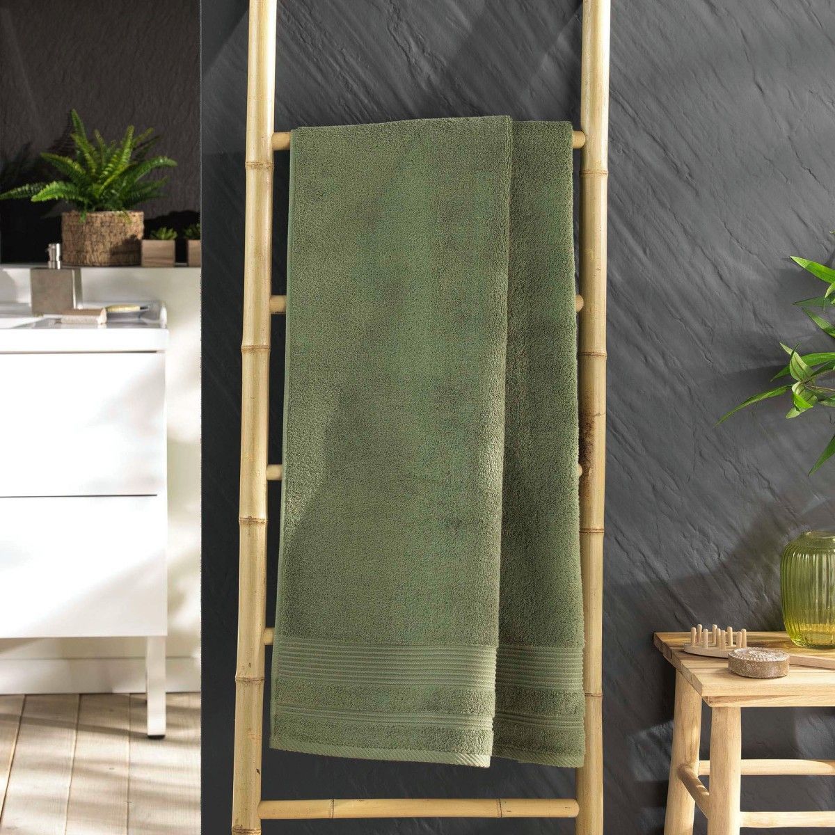 Drap De Douche "tendresse" 70x130cm Fougère