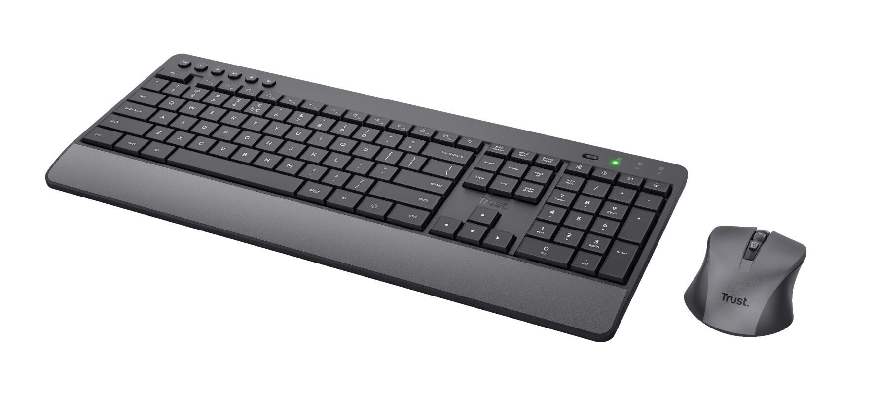Ensemble Clavier Et Souris Sans Fil Trust Trezo Confort Écoresponsable Noir
