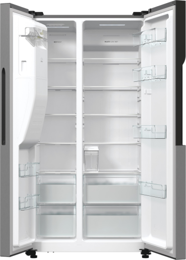 Réfrigérateur américain – 566 L – Inox – NoFrost – Distributeur eau & glaçons