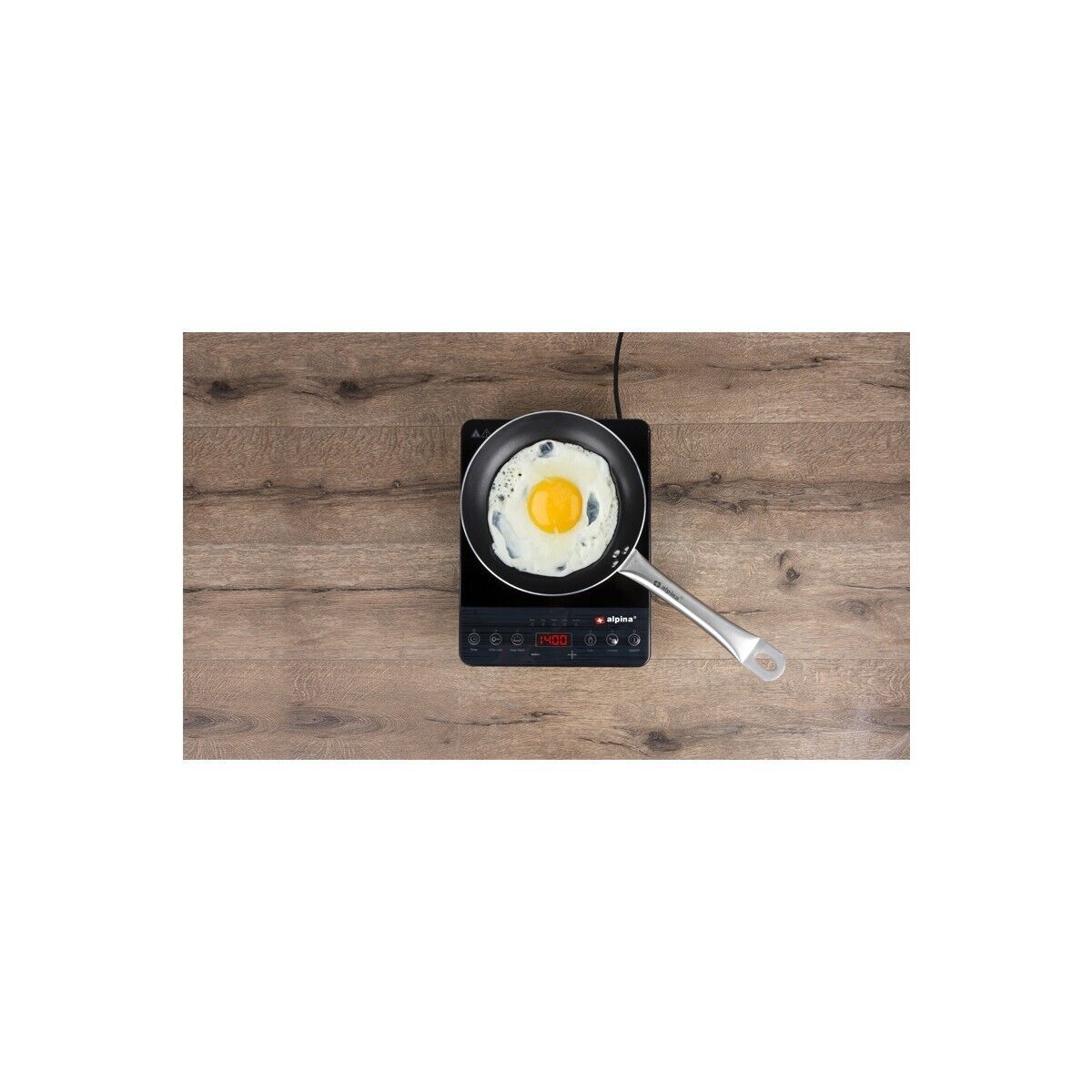 Plaque À Induction 2000w 1 Feu Noire Alpina Thermostat Réglable