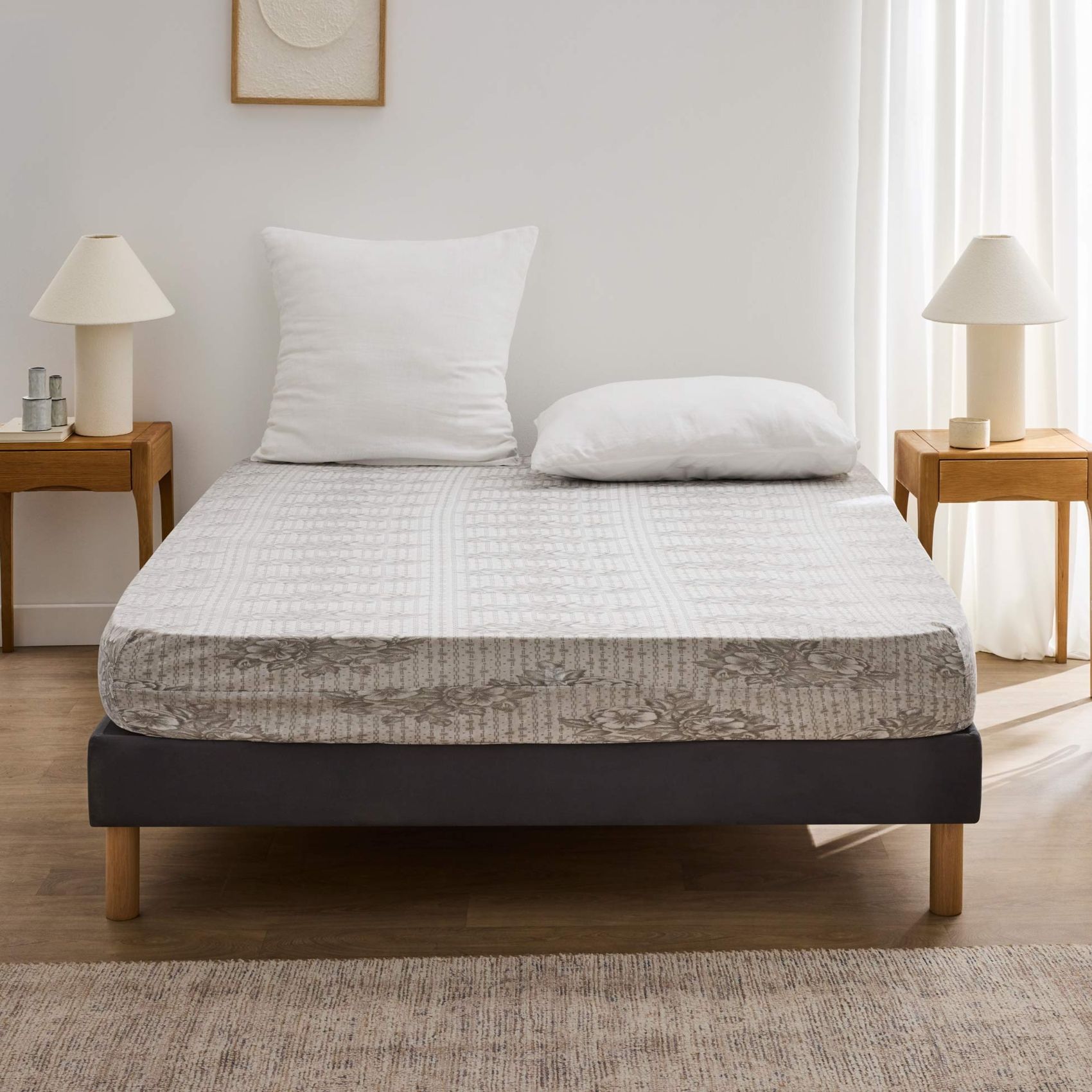 Housse Rénove Matelas "rena" 160x200cm Gris