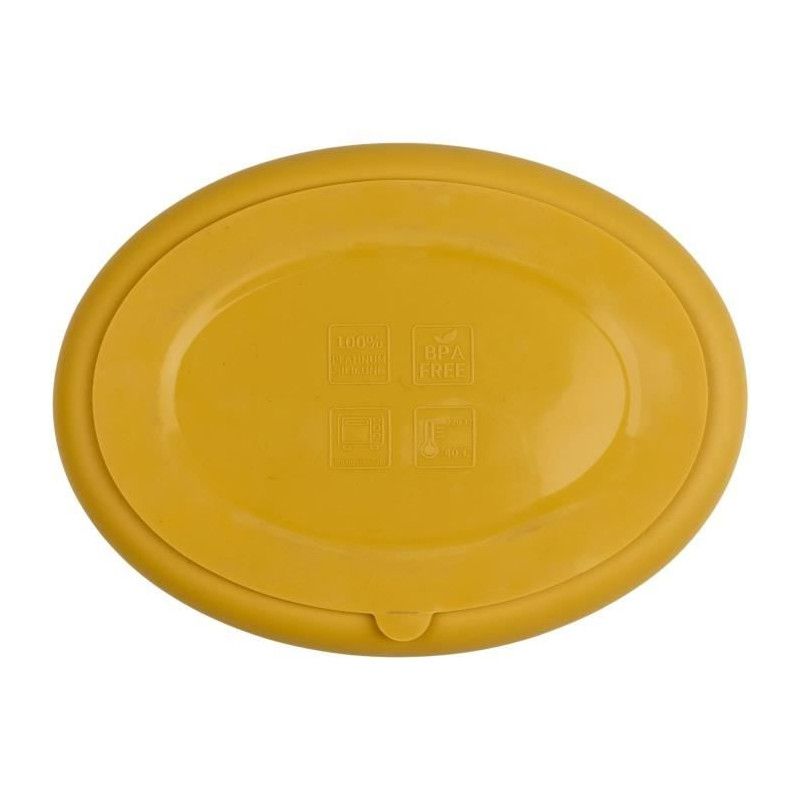 Assiette Ventouse - Thermobaby - Silicone - Jaune Miel - Compartimentée Et Antidérapante