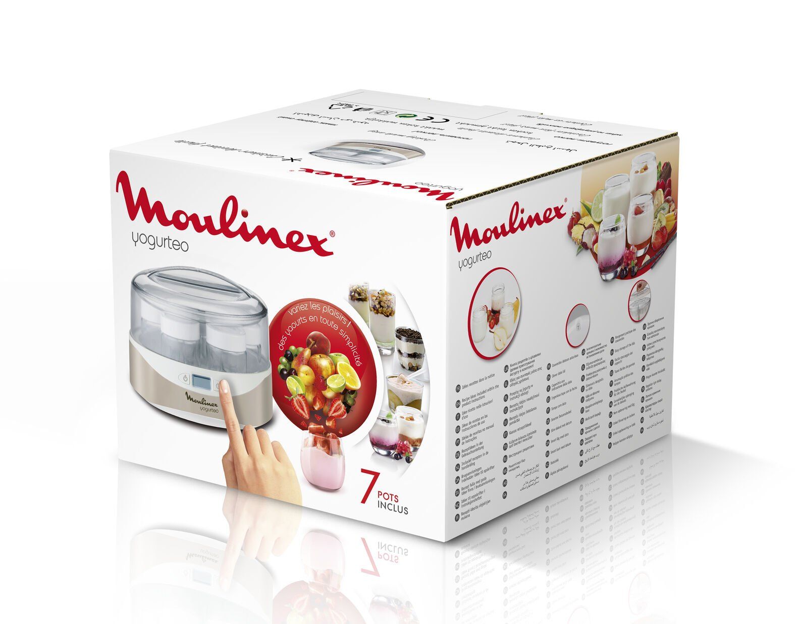 Moulinex Yg231e32 Yaourtiere Yogurteo - 7 Pots En Verre - Argent Et Blanc