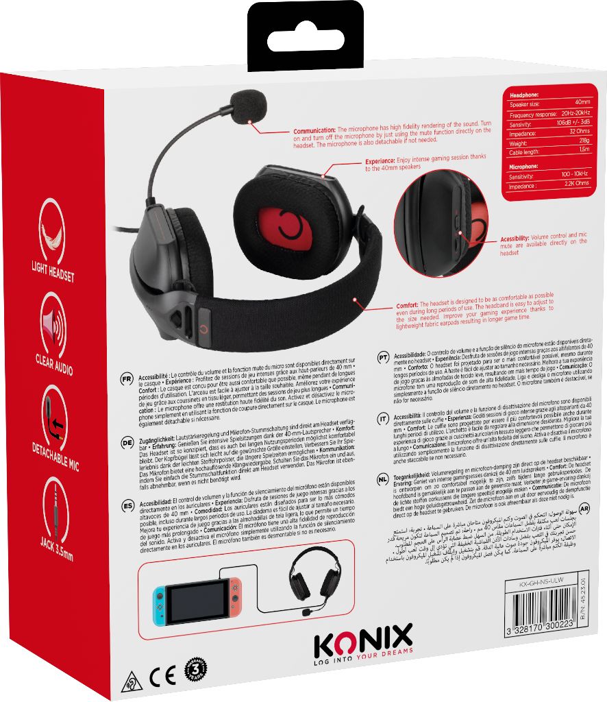 Konix Casque Gaming Ultraléger Switch Skylite