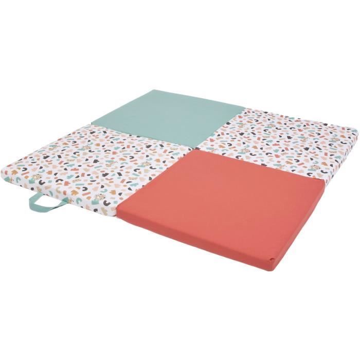 Tapis D'éveil Malin Tapis Évolutif Multifonction 3-en-1 120 X 120 Cm Géométrique / Animaux Rigolos