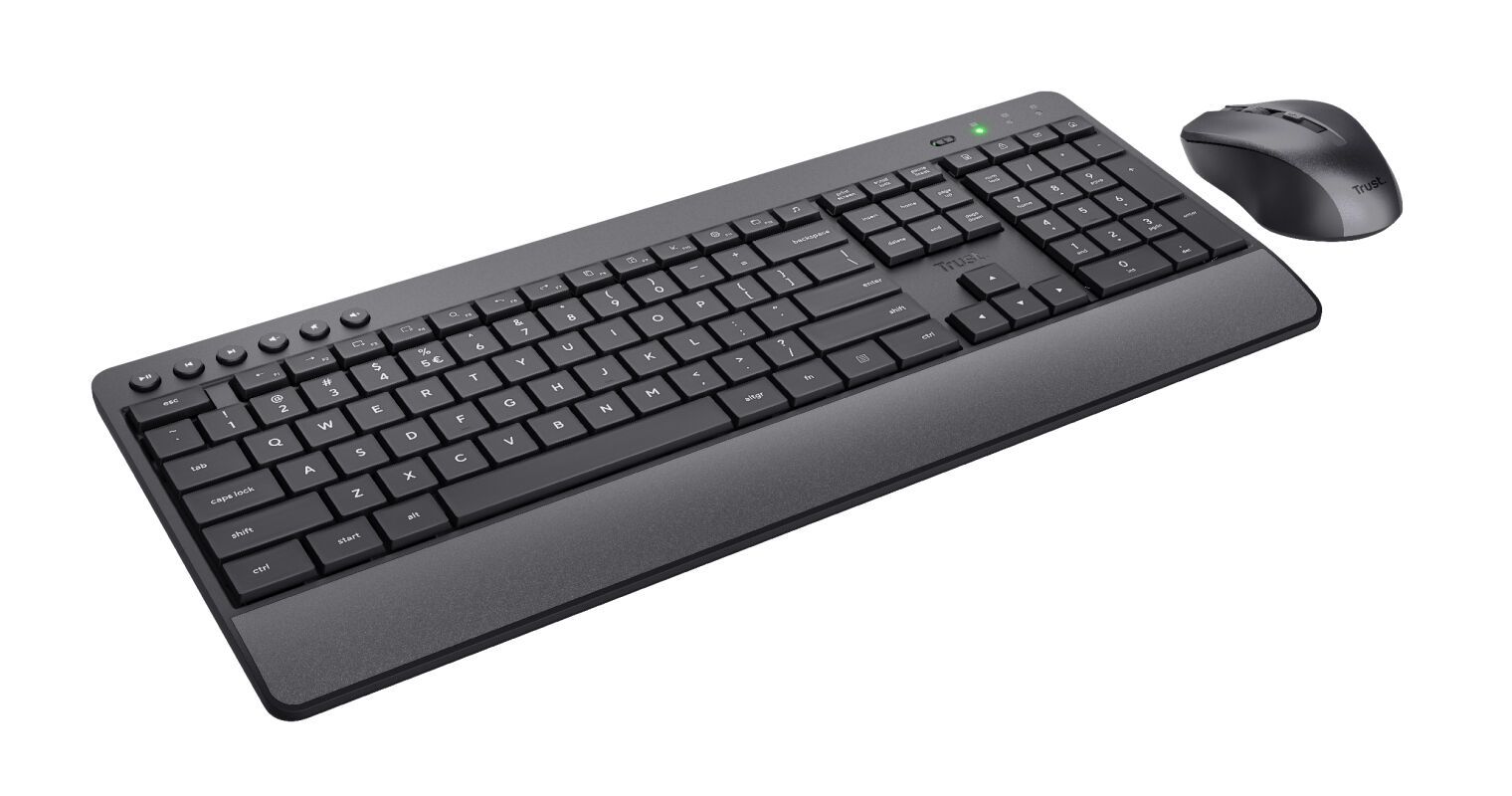 Ensemble Clavier Et Souris Sans Fil Trust Trezo Confort Écoresponsable Noir