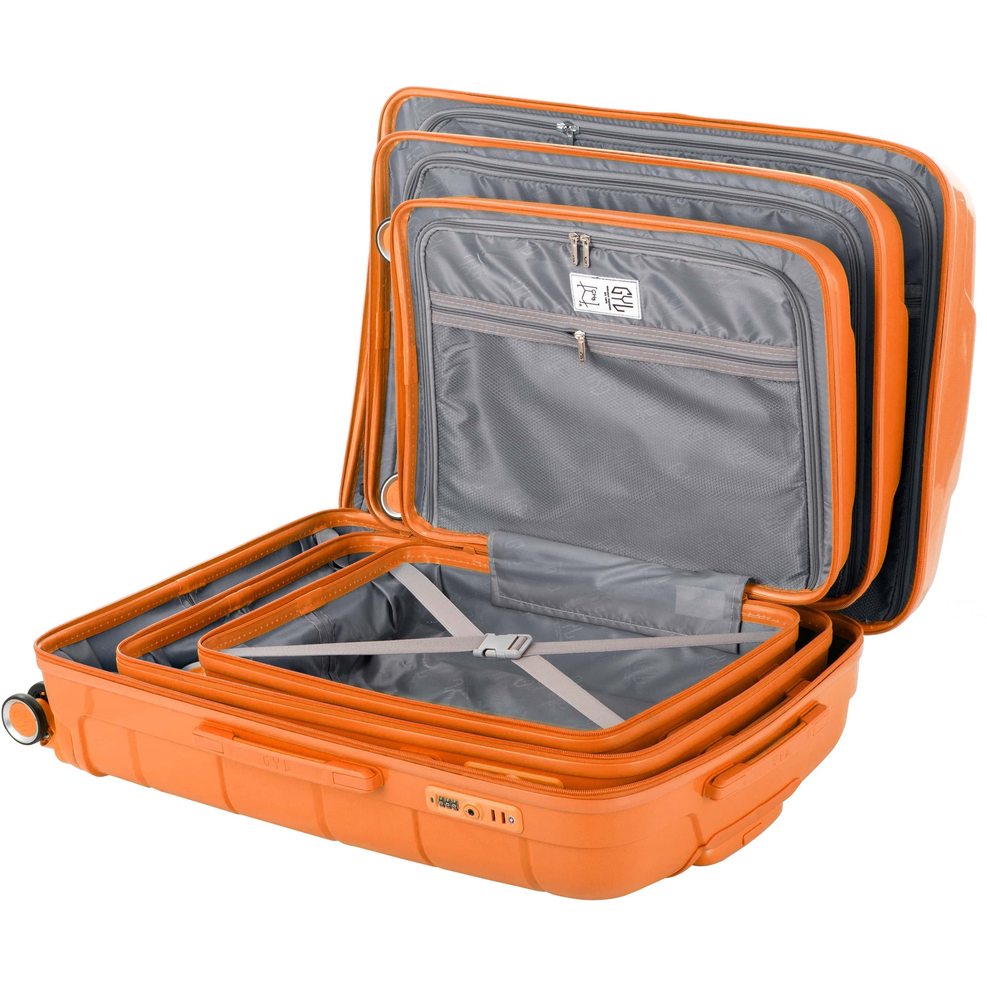 Set De 3 Valises Rigides Orange Ch3 (tailles S, M, L)