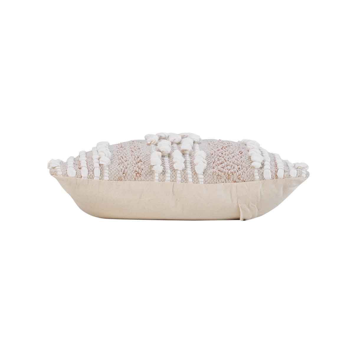 Coussin Déco "blanca" 40x40cm Naturel & Blanc