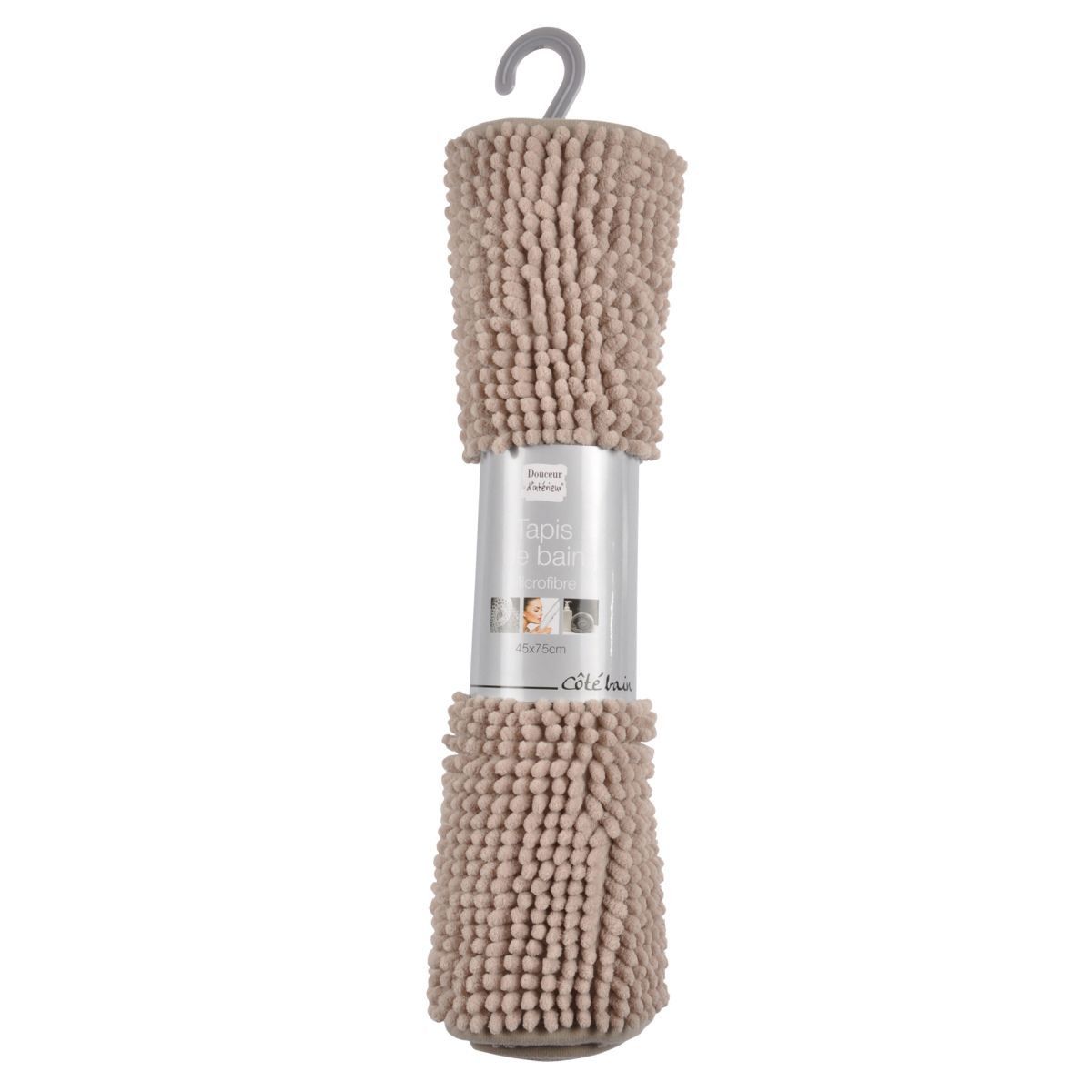Tapis De Bain Microfibre "sweety" 45x75cm Taupe