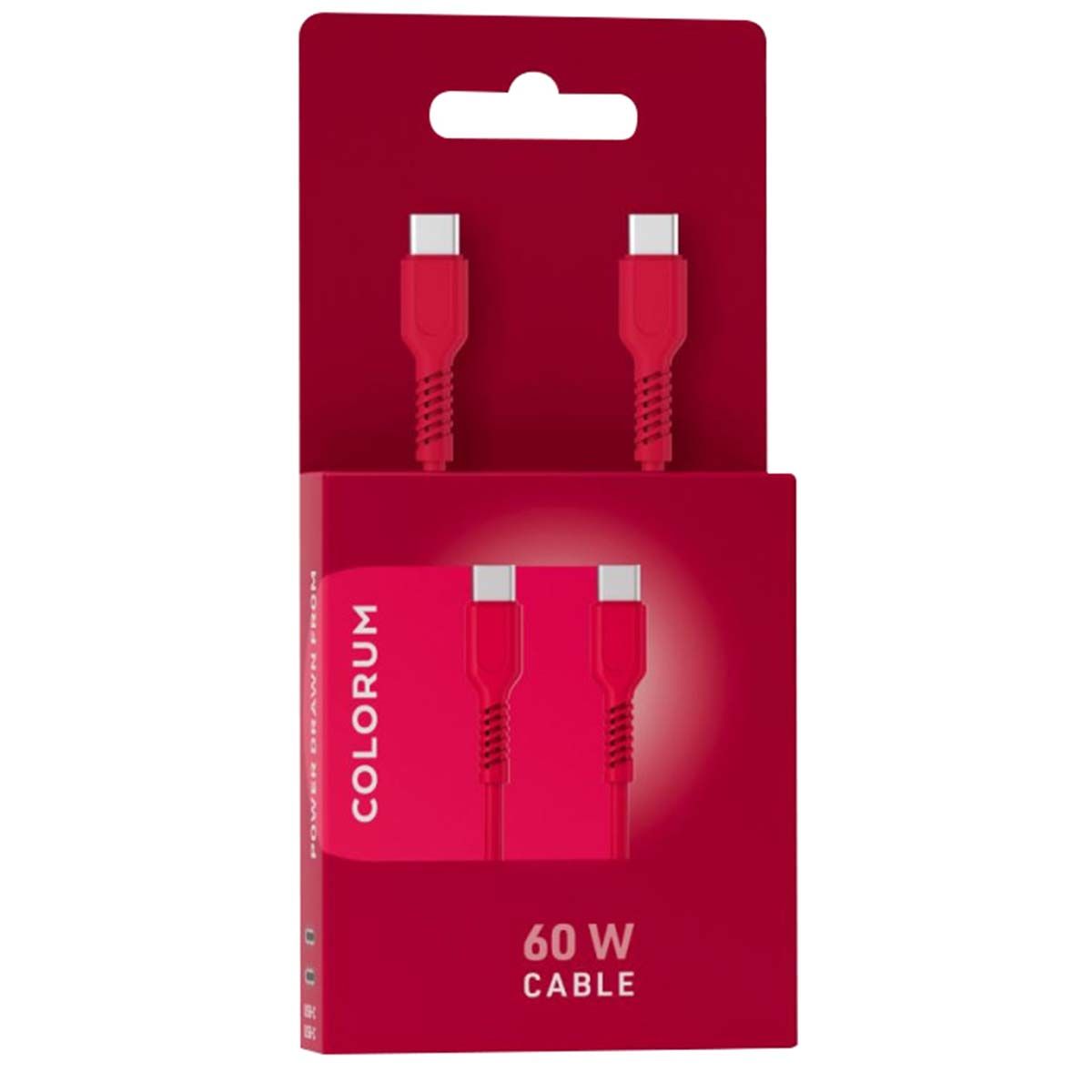 Câble De Charge 3a Et Synchro Usb-c Vers Usb-c 60w 1,8m Rouge Forever