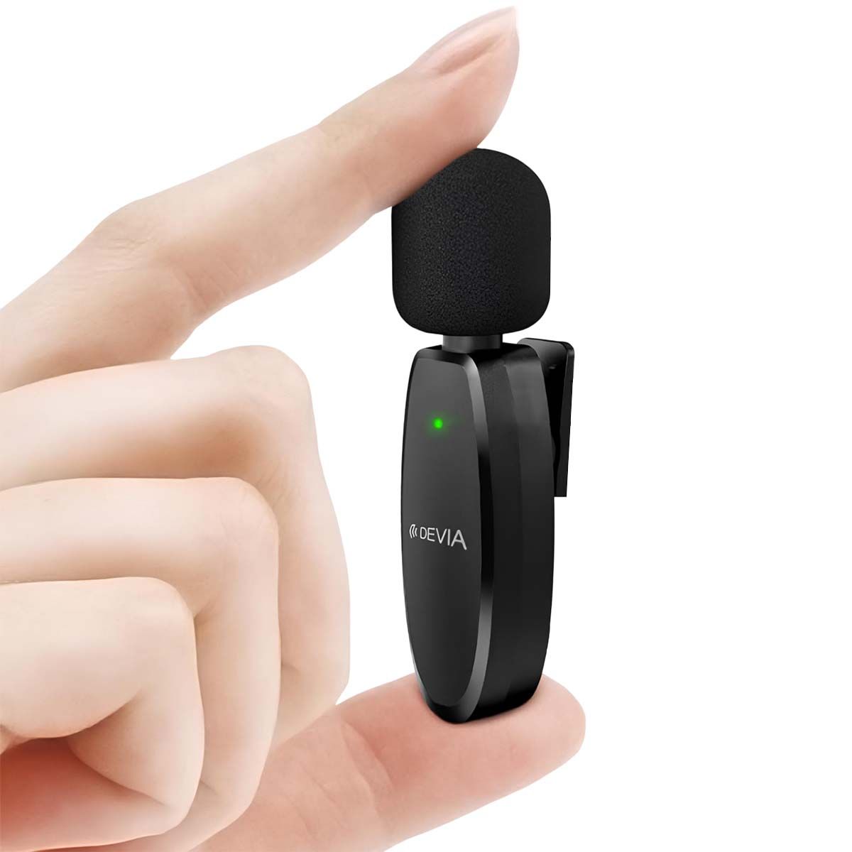 Micro-cravate Sans Fil Avec Récepteur Lightning 10m Et Réduction De Bruit Enc Noir Devia