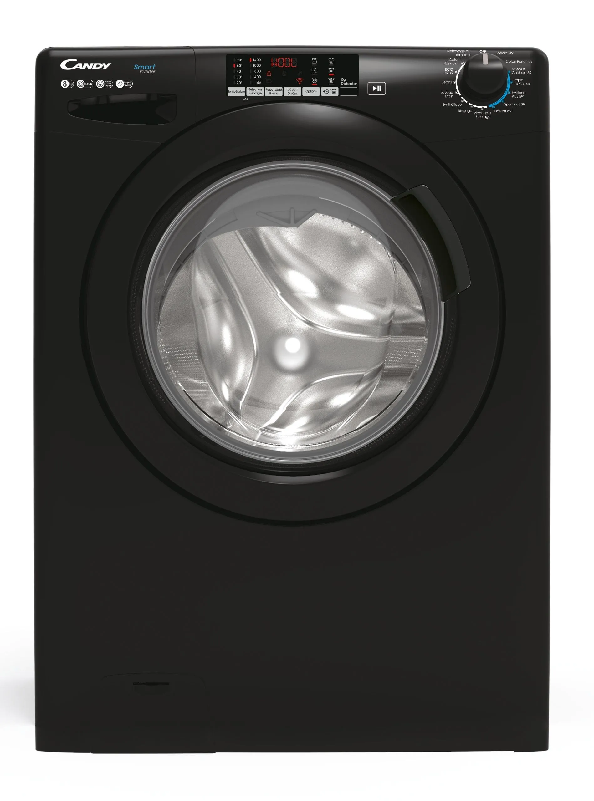 Product Image for Lave Linge Charge Avant Candy 8kg Technologie De Convertisseur Noir 60x54x85cm