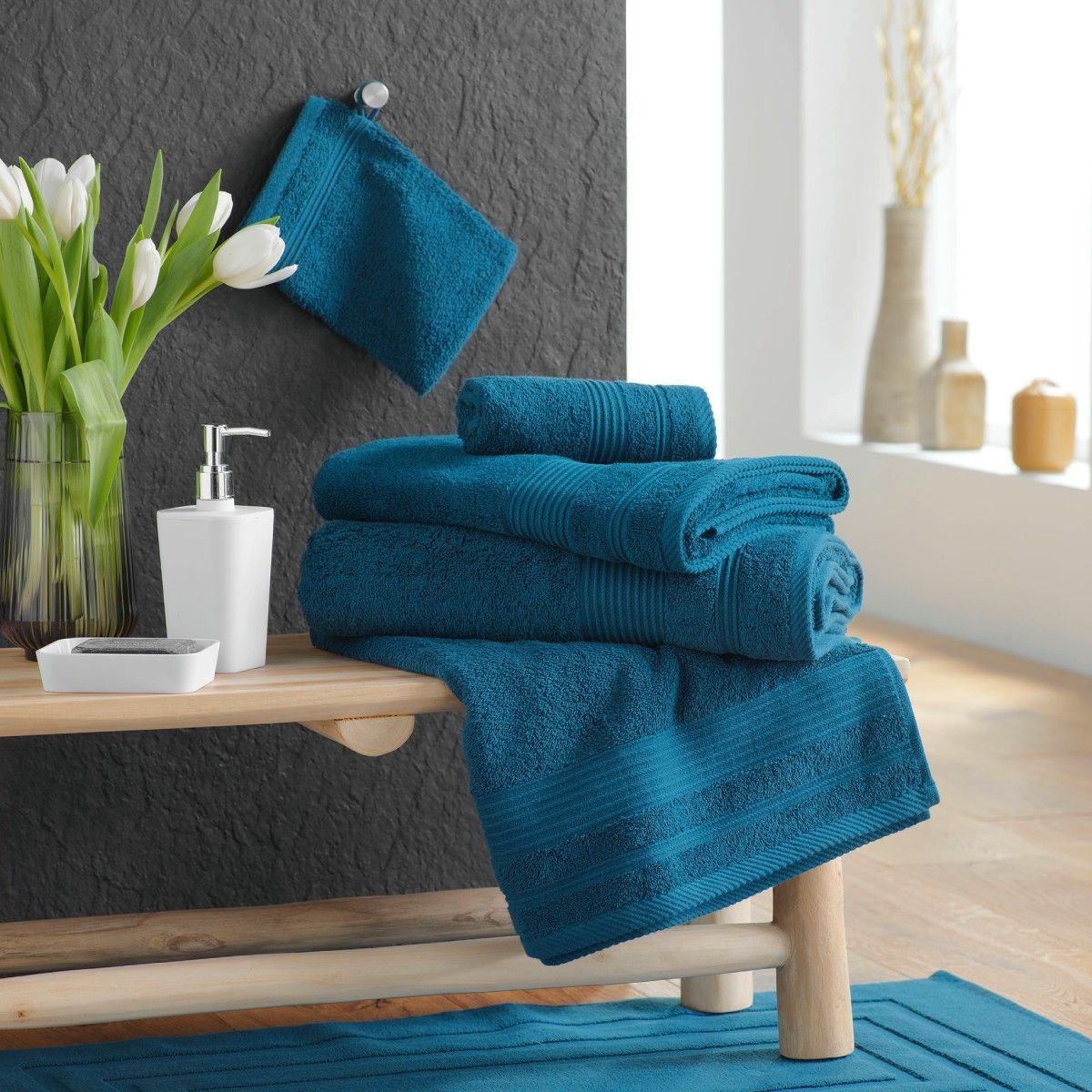 Drap De Douche "tendresse" 70x130cm Saphir