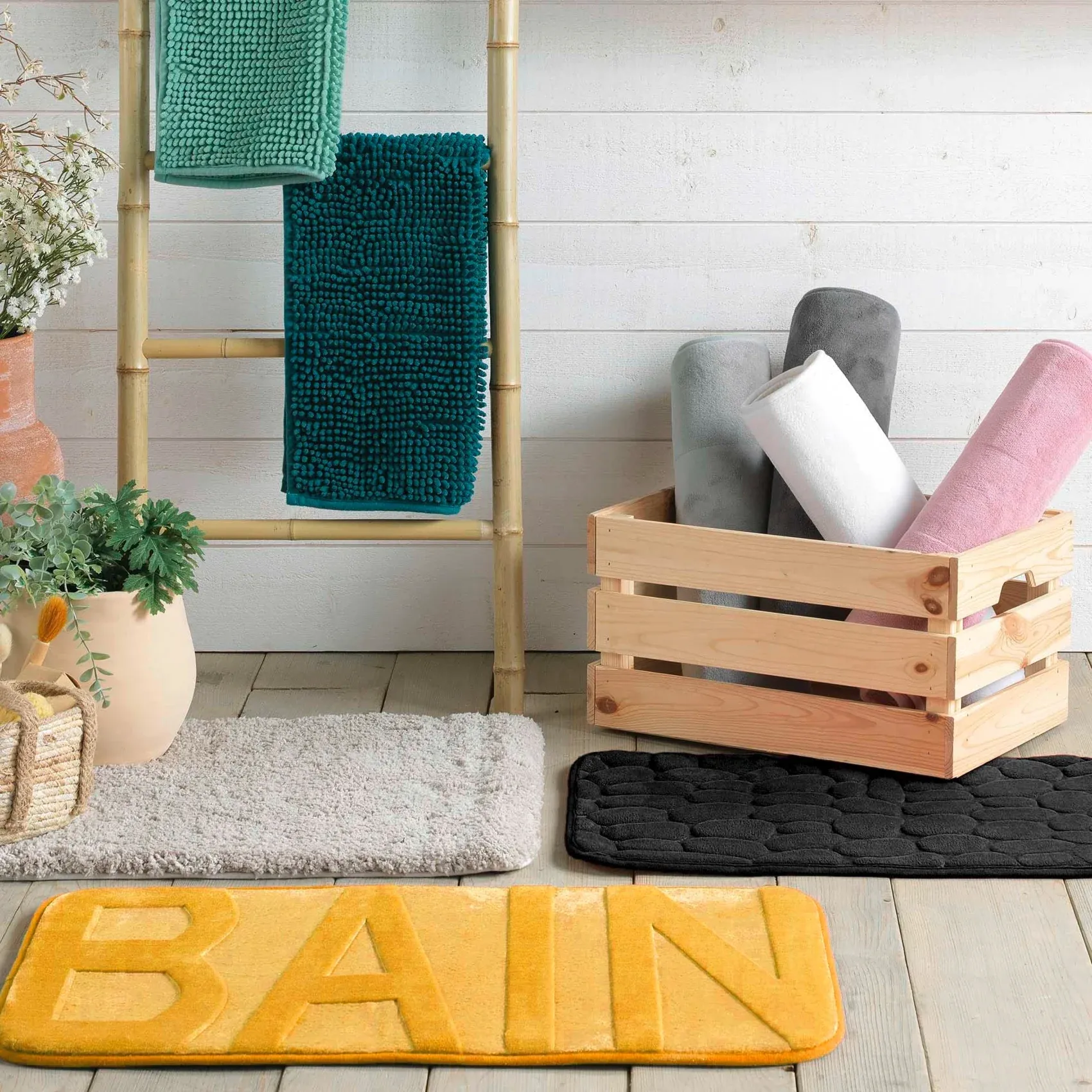 Tapis De Bain Microfibre "sweety" 45x75cm Taupe