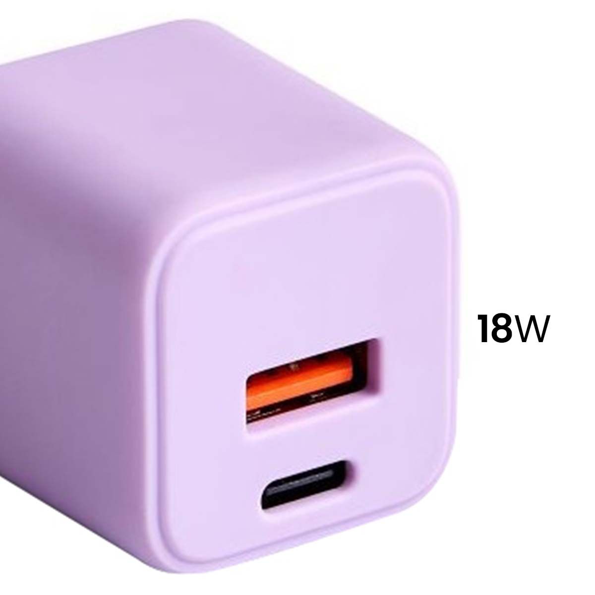 Chargeur Secteur Rapide Usb-a 18w Qc / Usb-c 30w Pd Compact Gan Lavande Forever