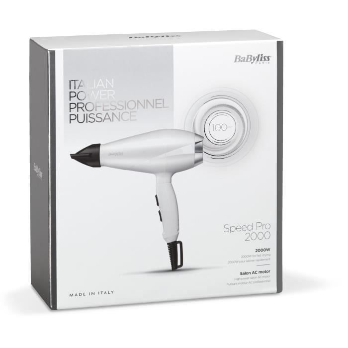 Babyliss 6704we Seche-cheveux Professionnelmoteur Ac Speed Pro 2000