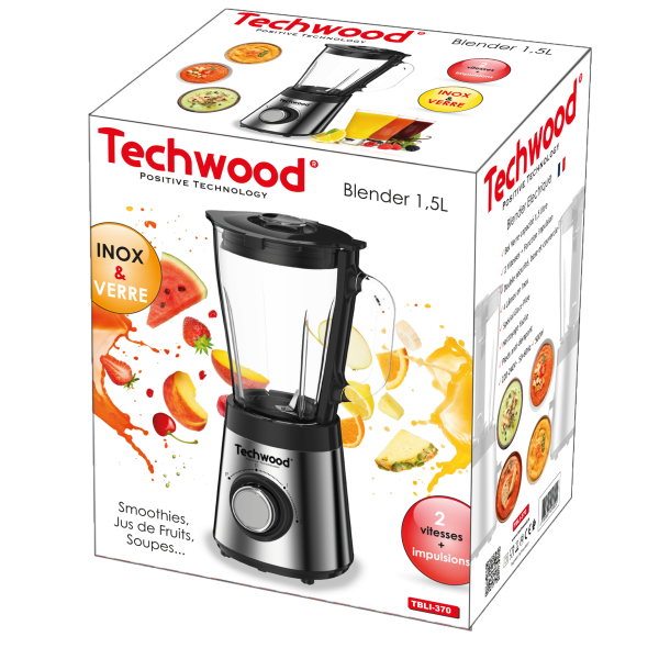 Blender inox-verre - 1,5L - 500W