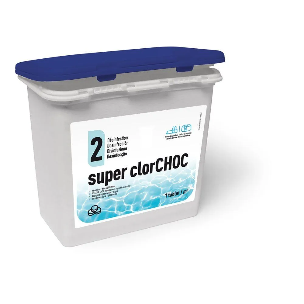 Product Image for Gre Pools Super Clorchoc 30 G Chlorine Tablets Blanco 1 Kg se traduit en français par : Tablettes de chlore Gre Pools Super Clorchoc de 30 g, blanc, 1 kg.