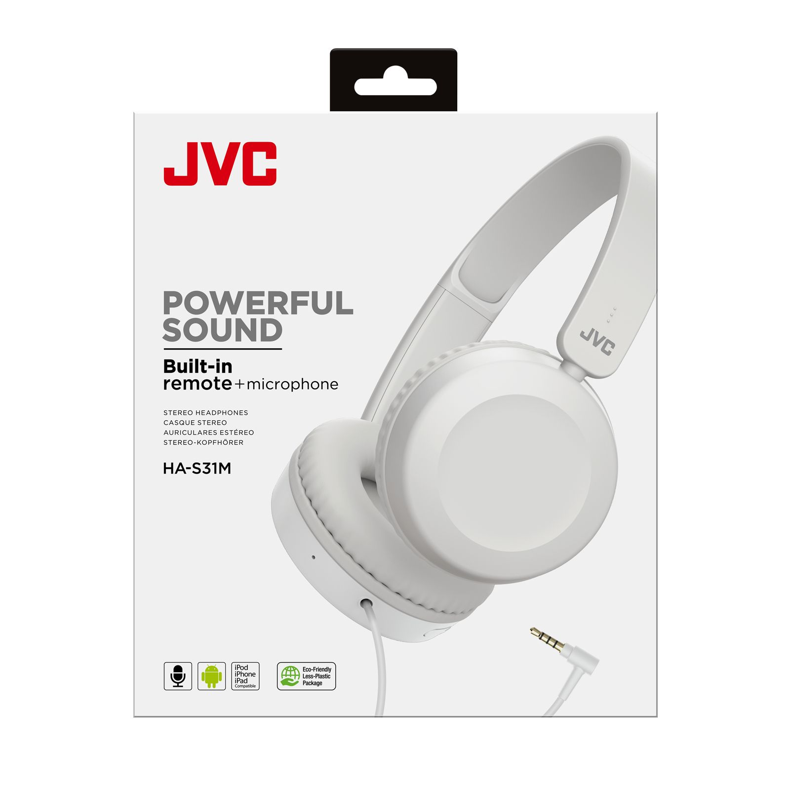 Jvc Casque Ha S31 Supra-aural Filaire Jack 3.5 Mm Blanc